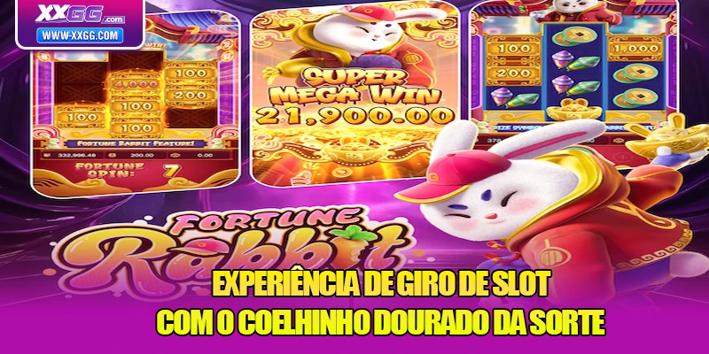 Experiência de giro de slot com o coelhinho dourado da sorte