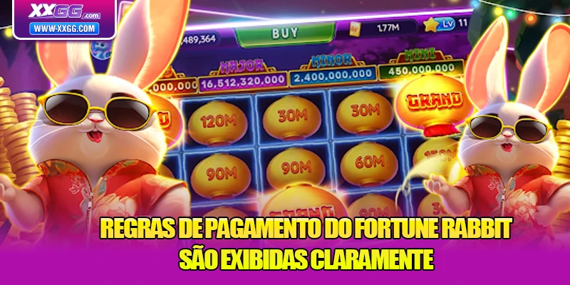 Regras de pagamento do Fortune Rabbit são exibidas claramente