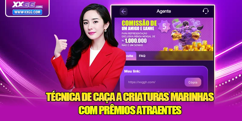 Técnica de caça a criaturas marinhas com prêmios atraentes